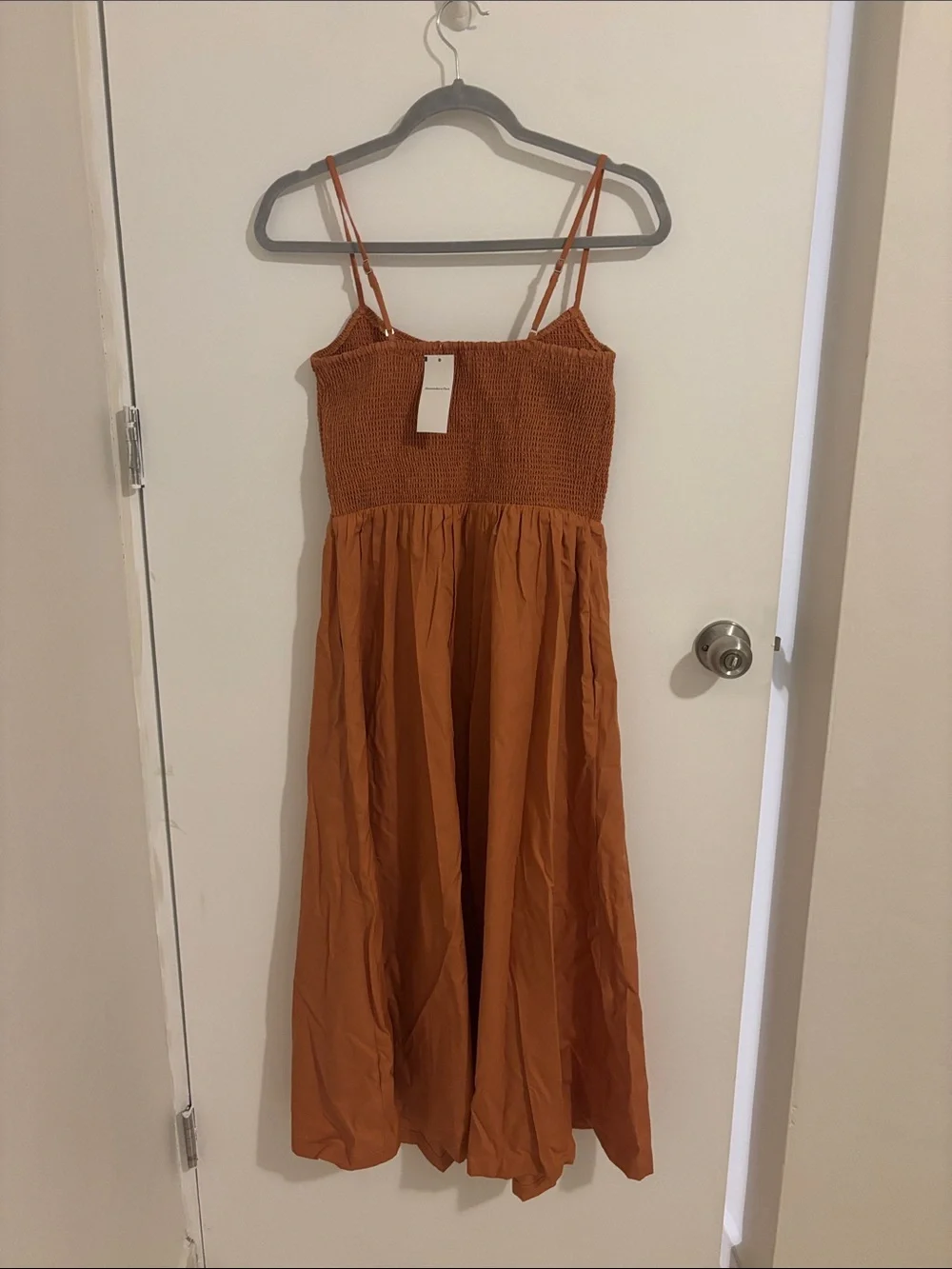 Abercrombie & Fitch Burnt Orange Smocked Maxi Dress